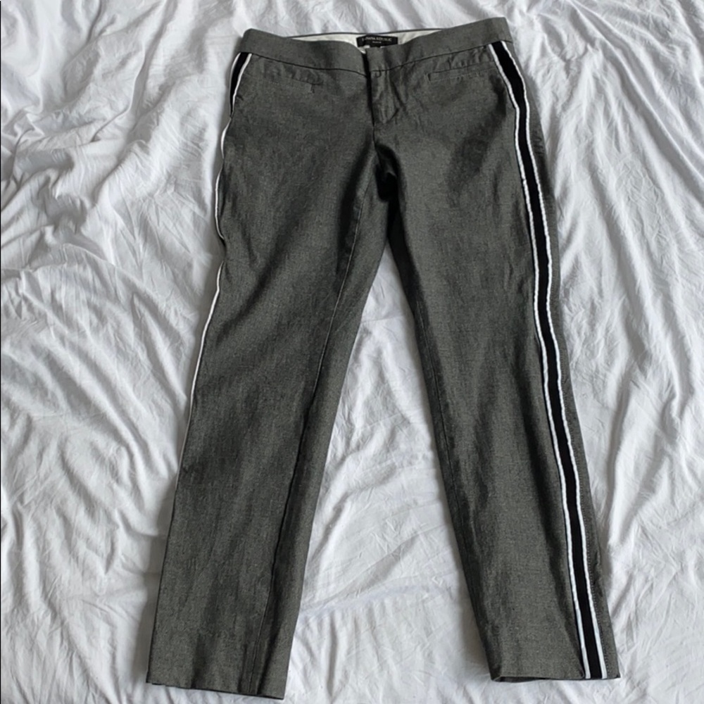 Gray striped banana republic work pants size 2